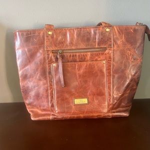 LEVOGUE HANDBAG for Women Shoulder Bag Leather Vintage Cognac
